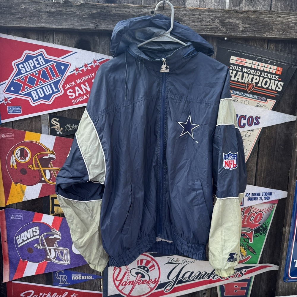 Size M - Vtg‎ Dallas Cowboys Starter Windbreaker Jacket Mens 90s